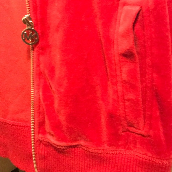 Red velour Michael Kors zip-up - Picture 3 of 4